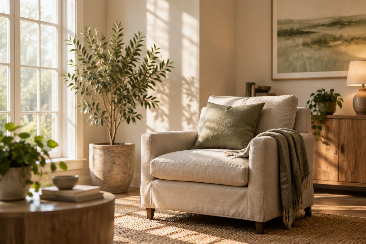 Soft light through a window onto a calm space